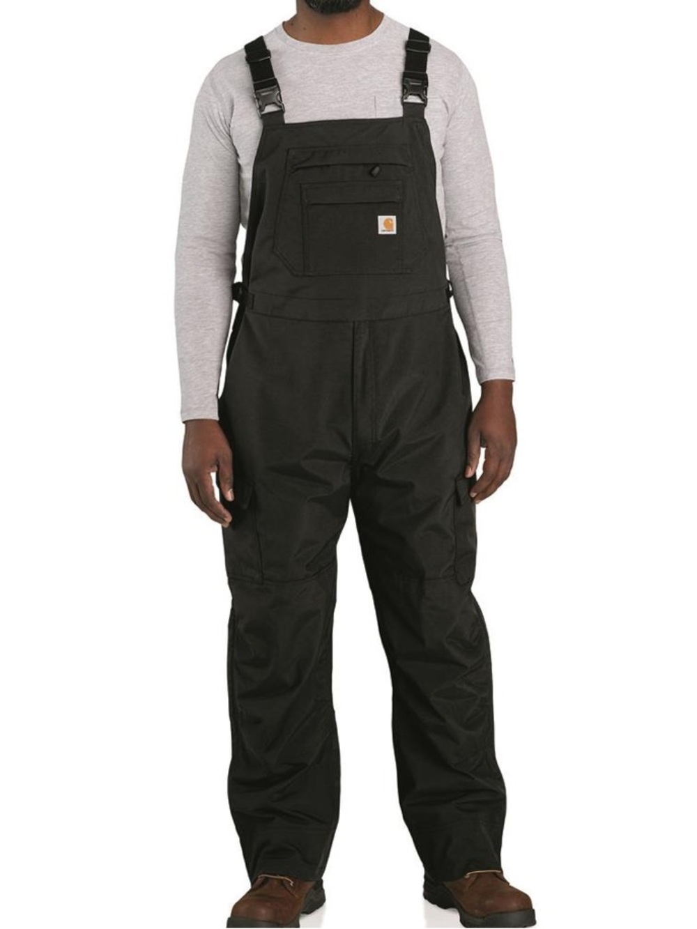 Carhartt Storm Defender Bib Overalls Men’s L Short Black Waterproof 100325